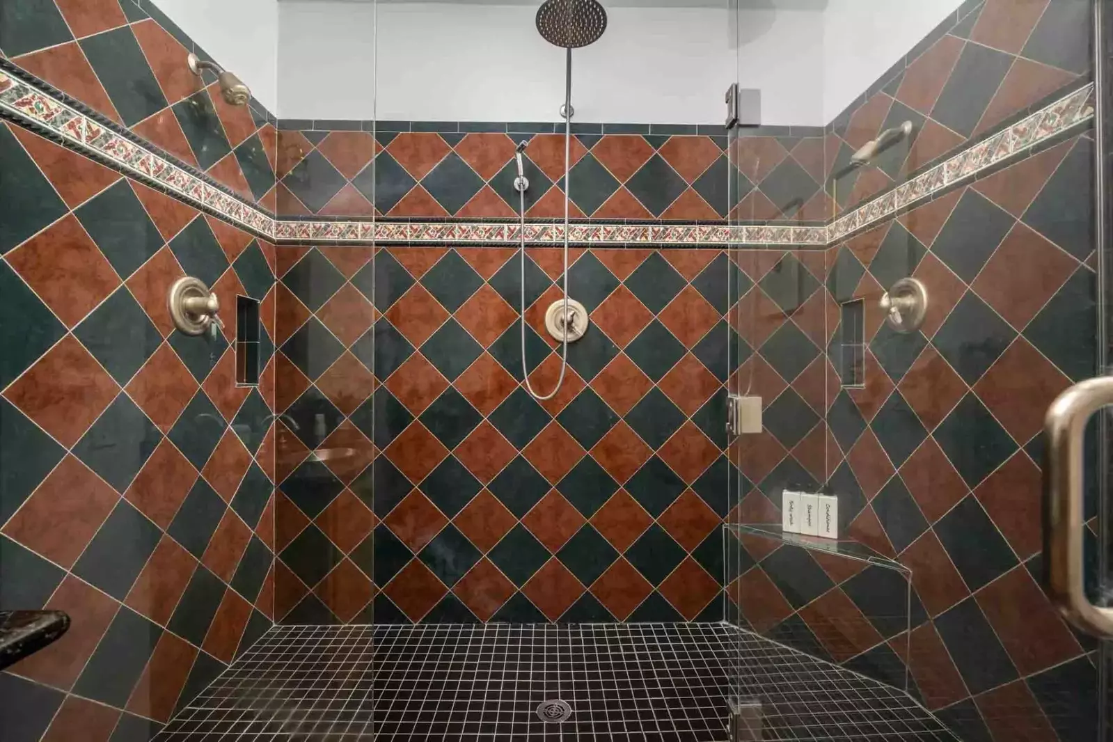The shower is large, state of the art, and incredibly luxurious. Practically a spa!