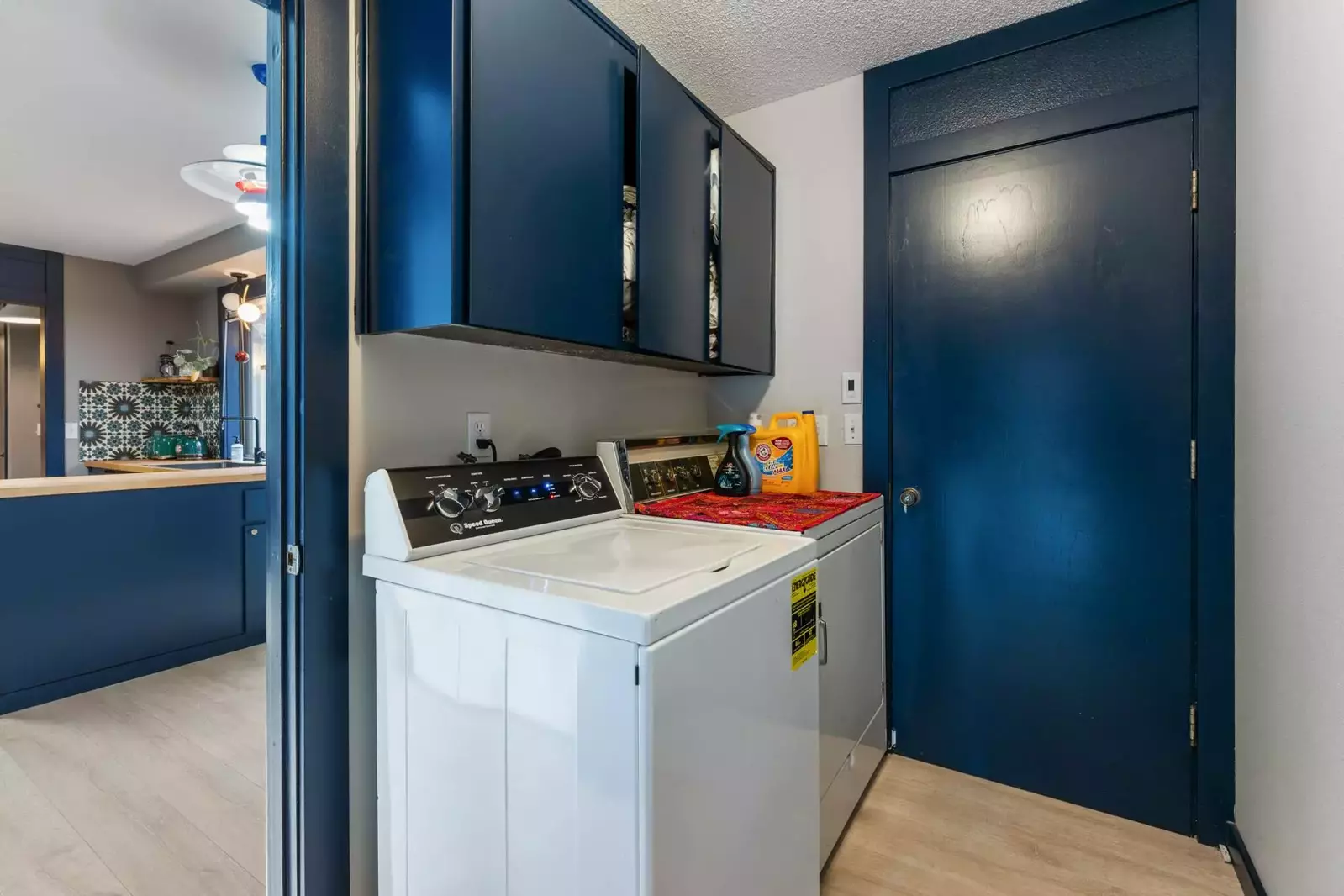 This rental has an up to date washing machine and dryer for guest use.