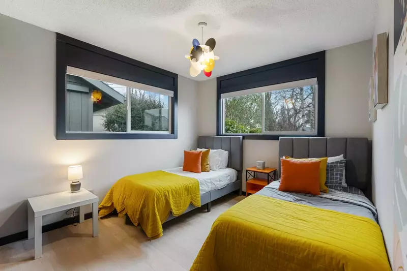 The twin bedroom is a perfect place for kids and kids at heart!