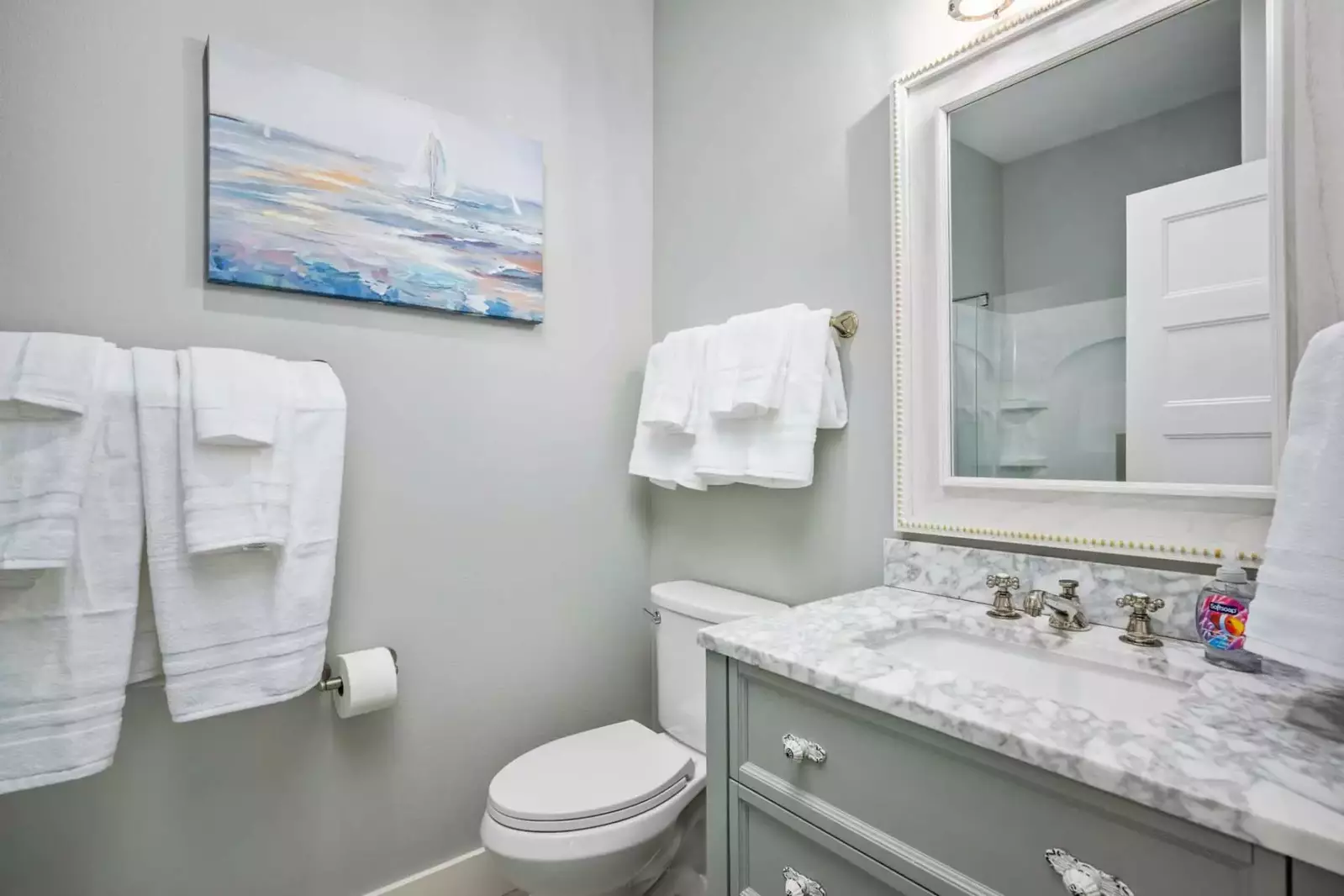 The bathrooms are luxurious and built with care.