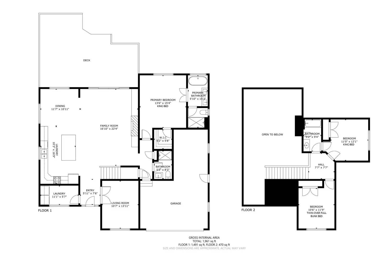 A detailed floor plan of The Nedonna Nest.