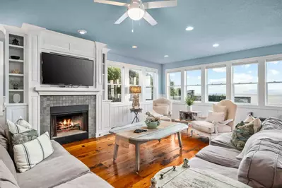 Watch you favorite movies, shows, and sports on this smart tv while relaxing in front of a cozy fire.