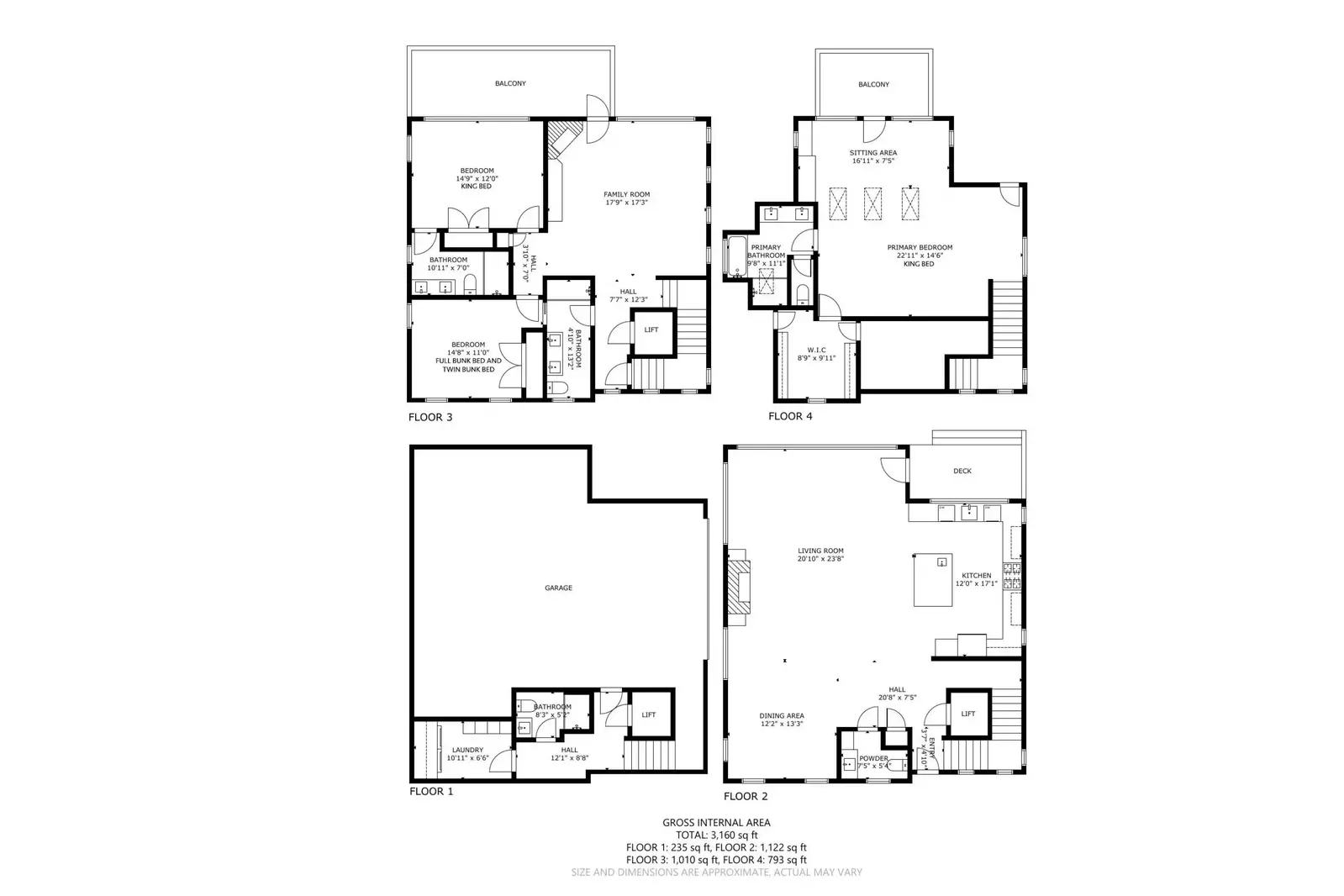 A detailed floor plan of this rental.