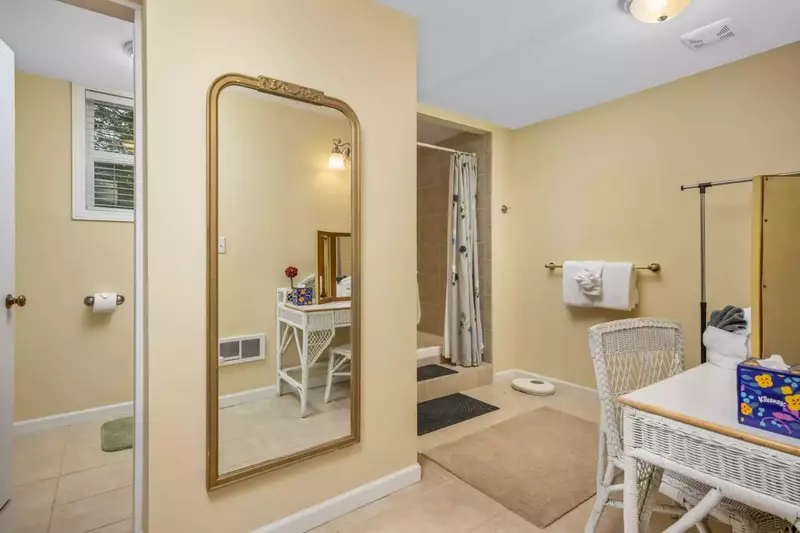 A full body mirror to help guests prepare for a night out!