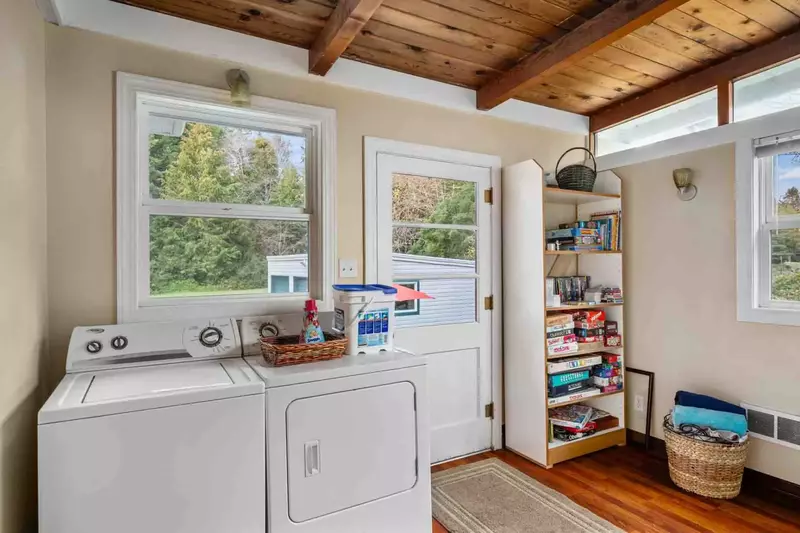 This rental has an up to date washing machine and dryer for guest use. Also a robust collection of games!