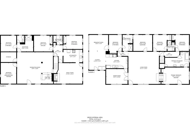 A detailed floor plan of this rental.