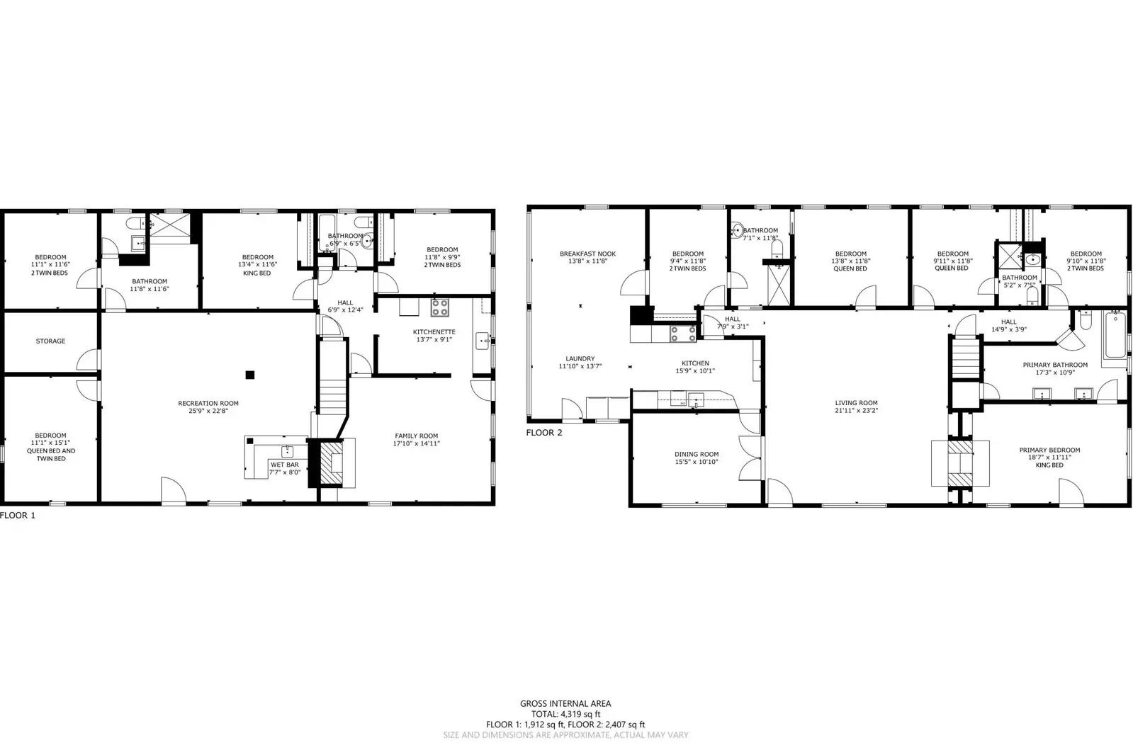 A detailed floor plan of this rental.