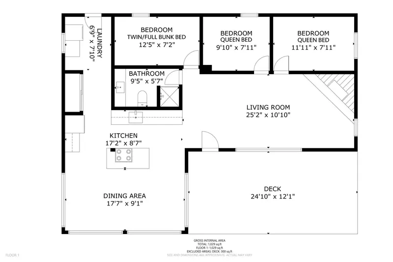 A detailed floor plan of this rental.