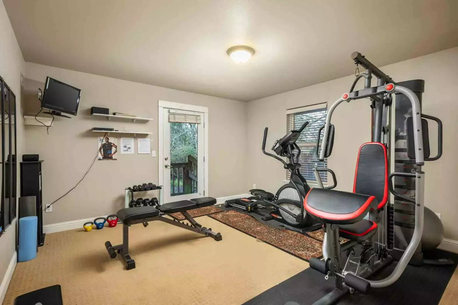 The home gym is a perfect place to get a work out while on vacation.