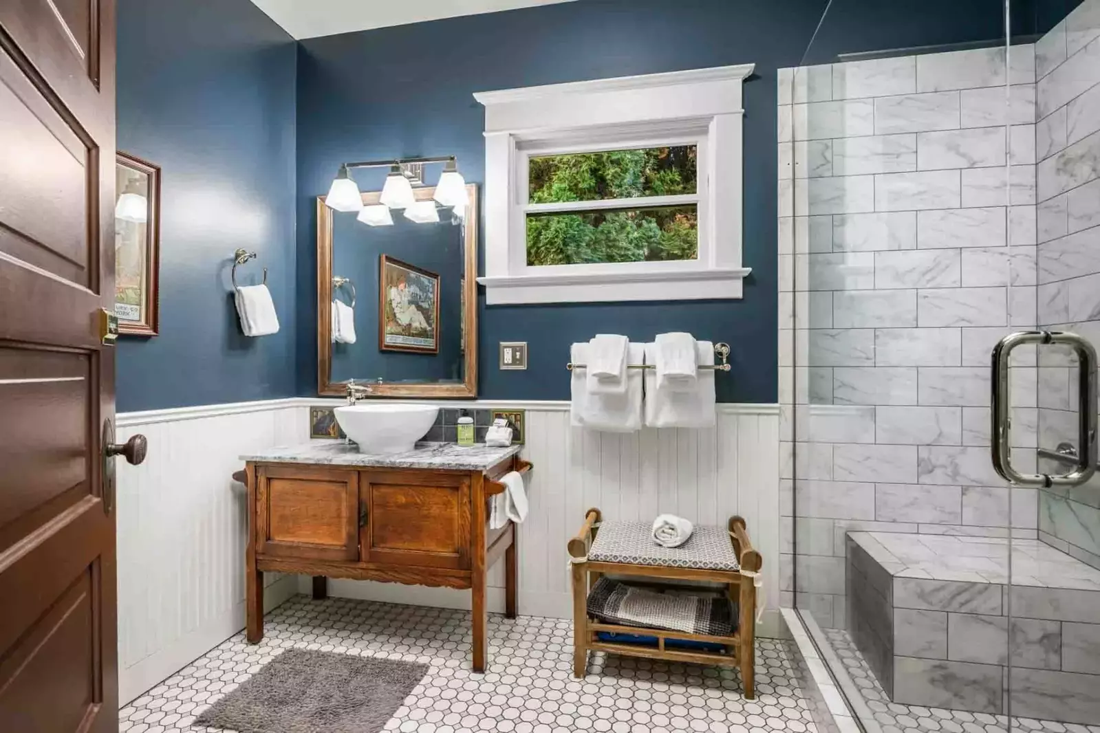 The bathrooms are luxurious and built with care.