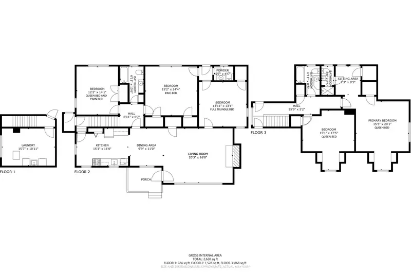 A detailed floor plan of this rental.