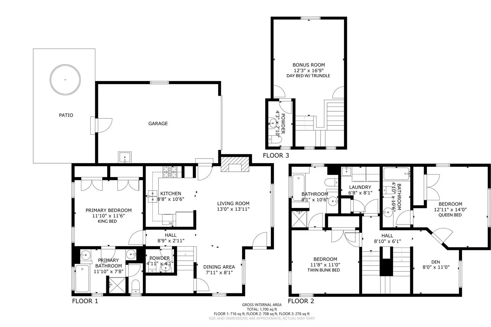 A detailed floor plan of this rental.