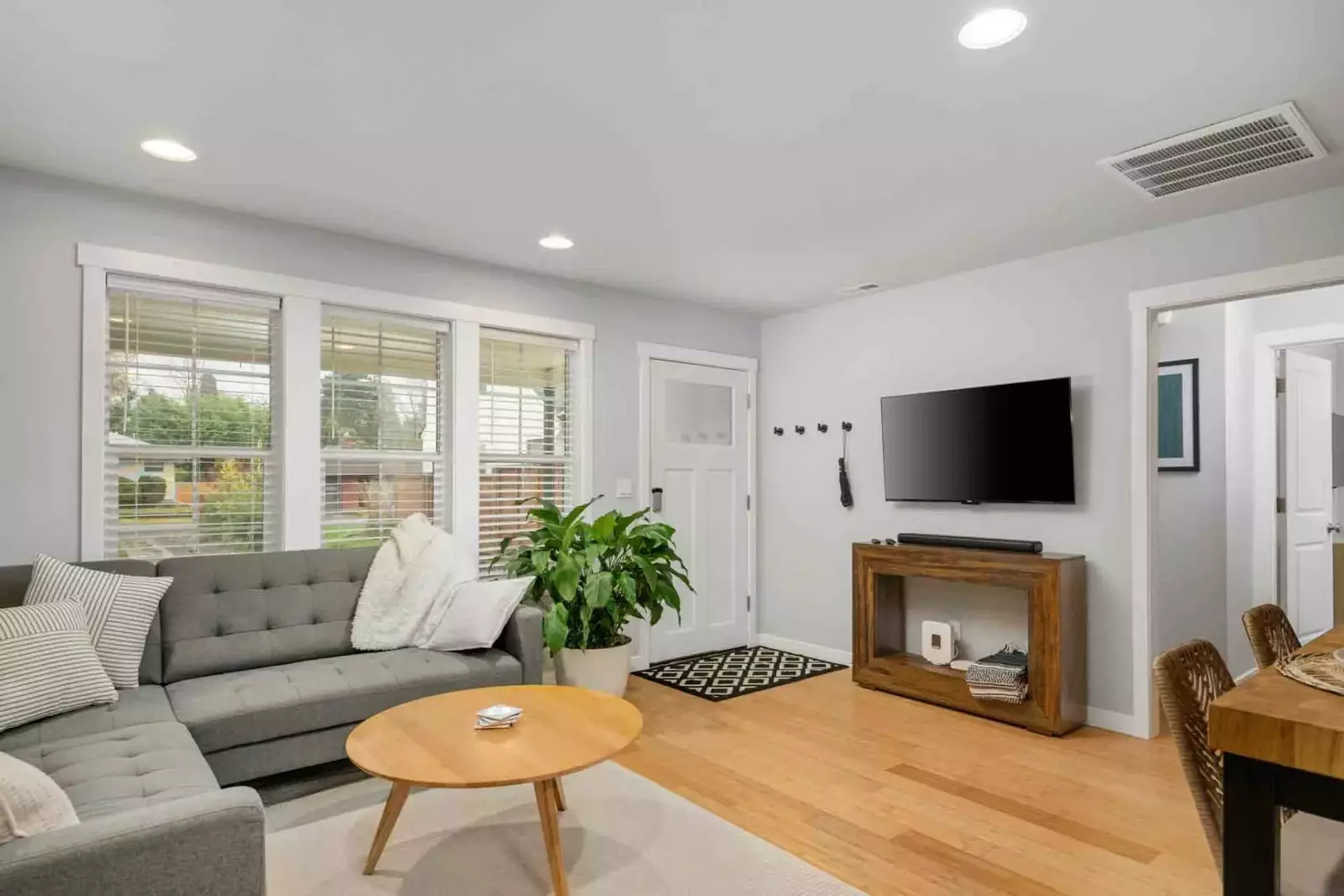 Watch you favorite movies and shows on this smart TV. This rental has 3 roku TV's for guests' viewing needs.