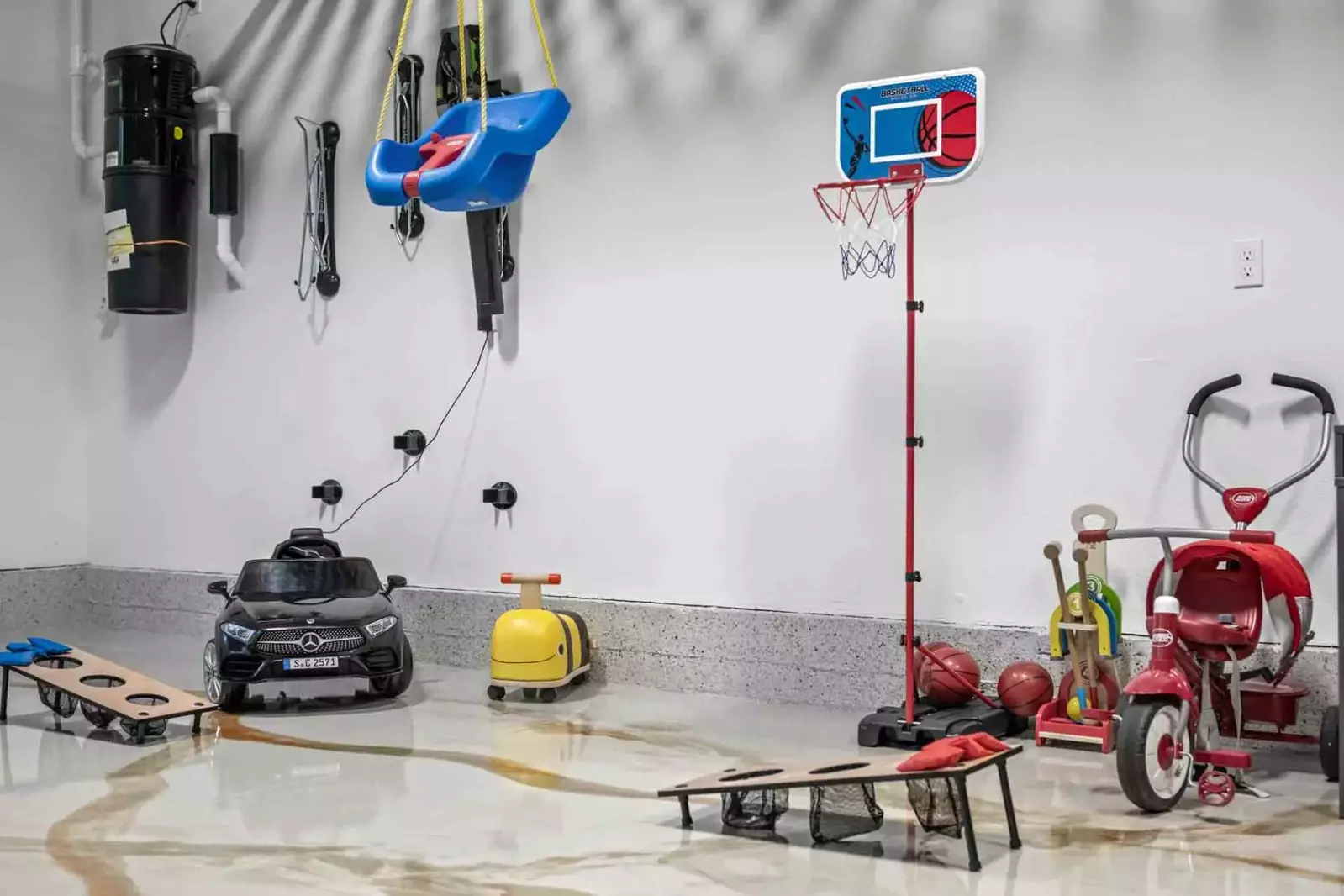 There are so many games and toys in the game room!