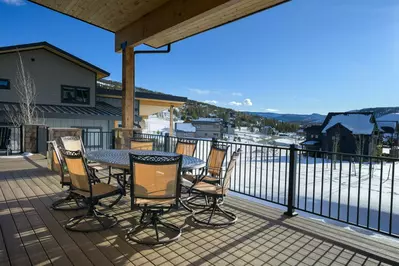 The view from the balcony is incredible, and the mountains are so close it feels like you can reach out and touch them!