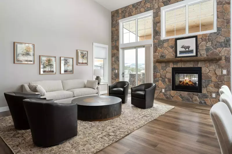 Enjoy a cozy night in front of the fireplace.