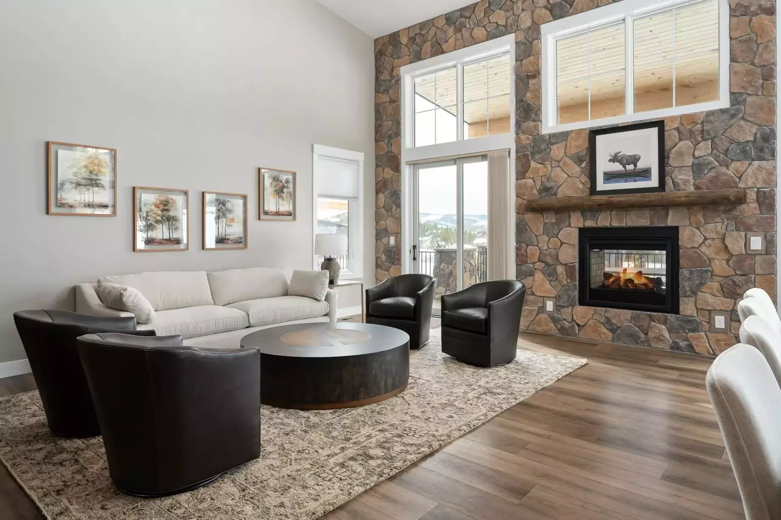 Enjoy a cozy night in front of the fireplace.