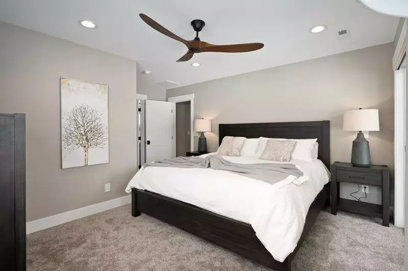 This bedroom has an excellent view of gorgeous Colorado mountains!