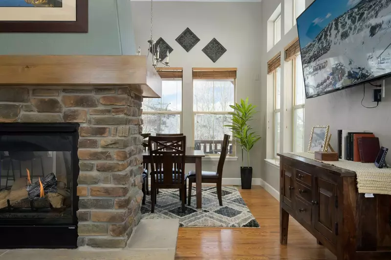 Watch you favorite movies, shows, and sports on this smart tv while relaxing in front of a warm fire.