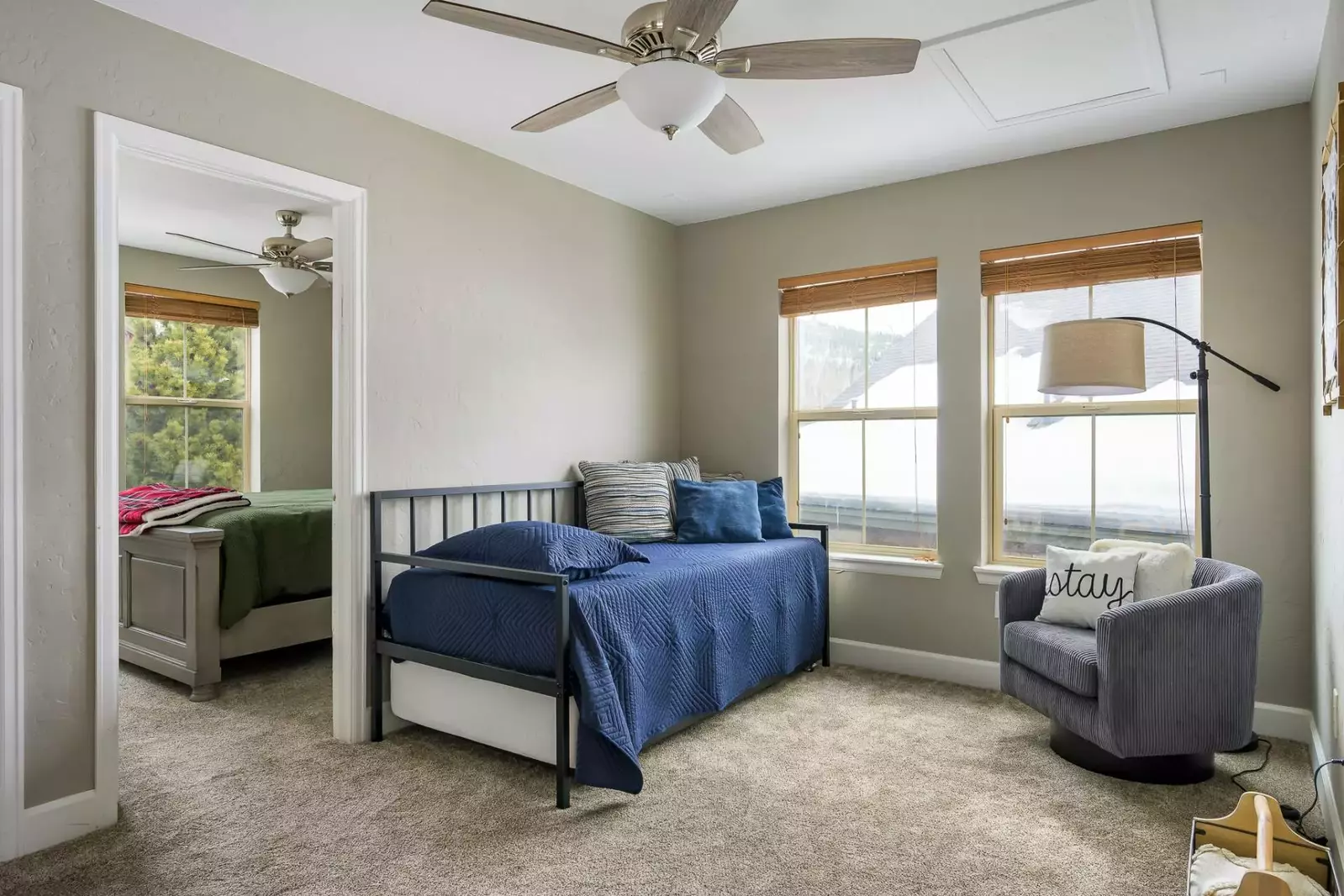 A smaller guest bed available for a larger group.