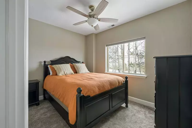 Relax on this amazing bed after a day of playing in the snow.