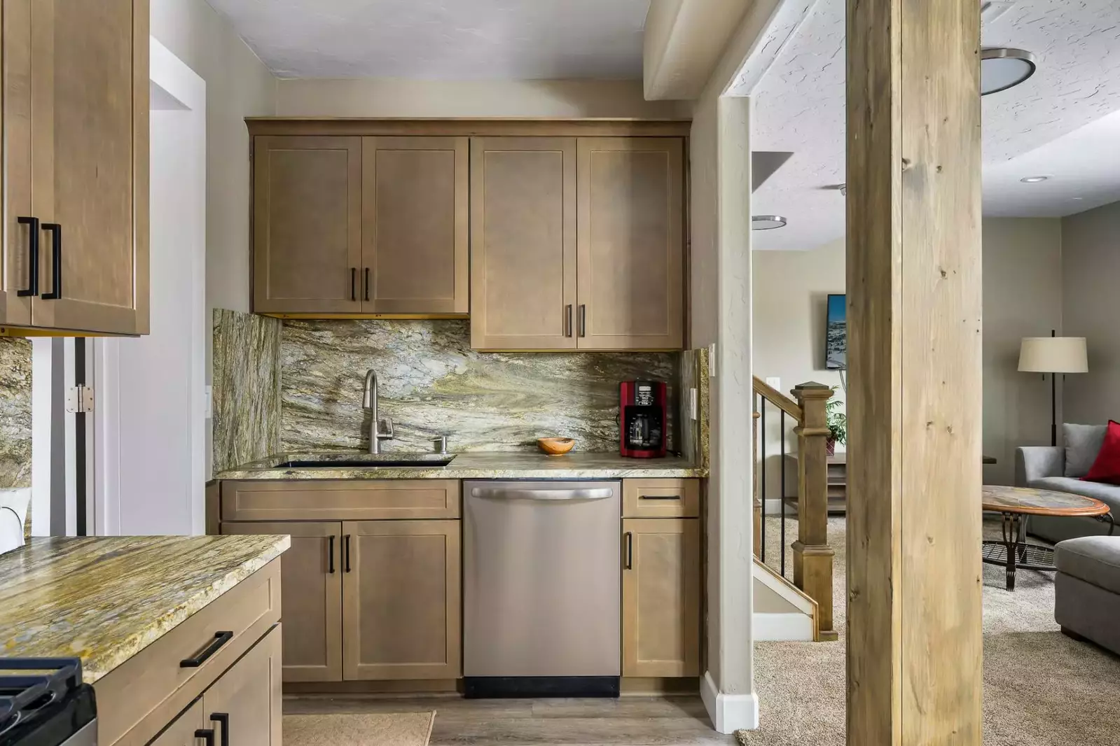 The counters are smooth and spacious.