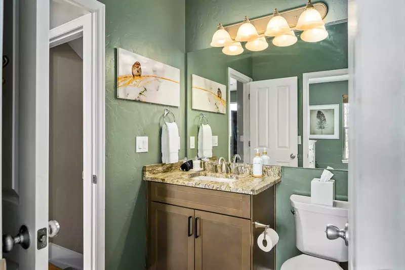 The bathrooms are recently updated and built with care.