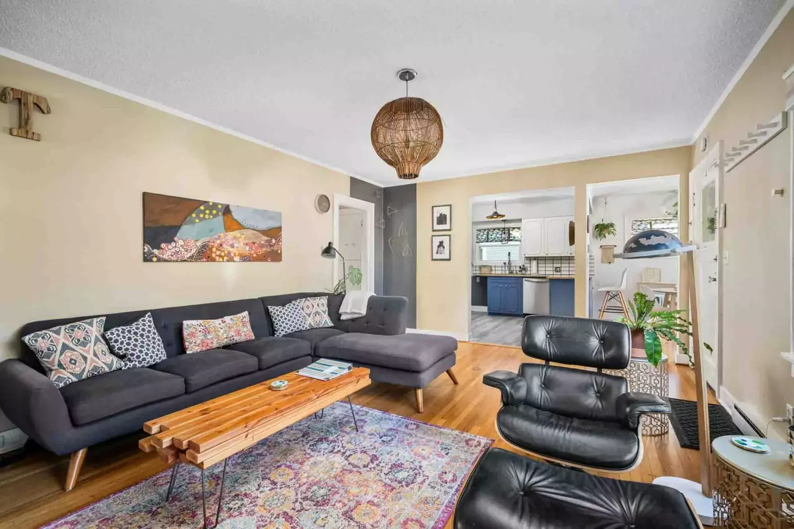 This living room is an oasis perfect for lively conversations and quiet relaxation.