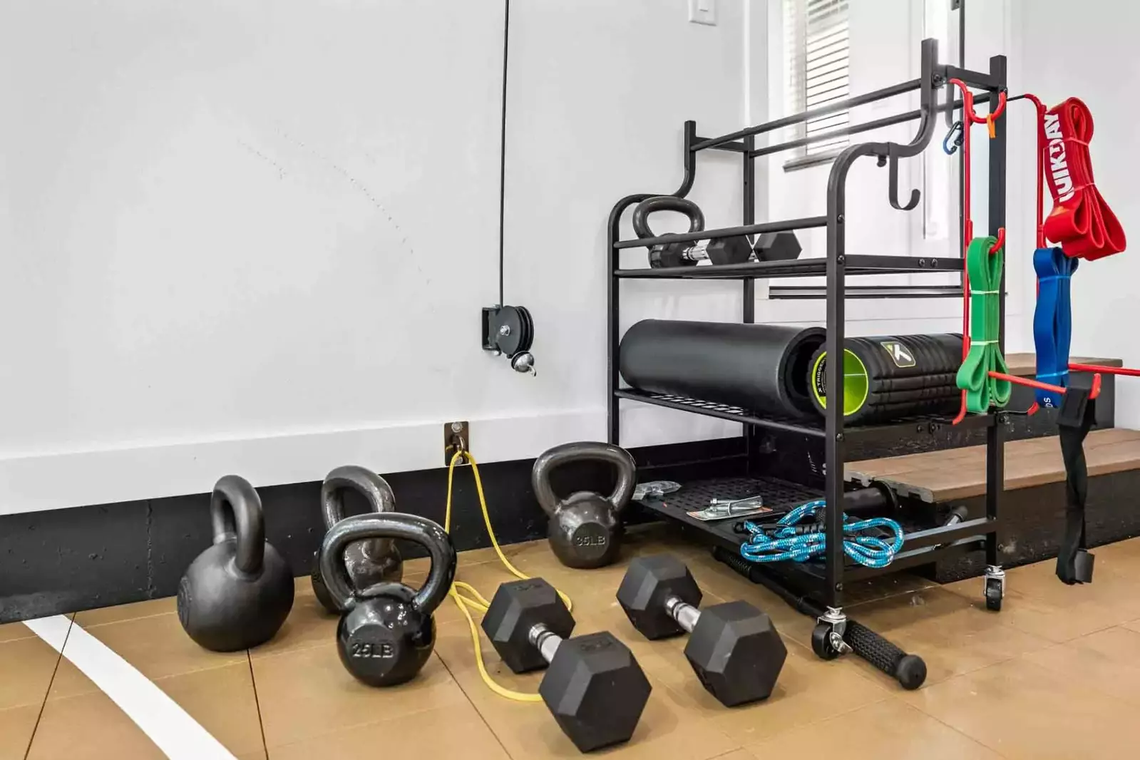 Keep up with your gym routine with Beach Ball's exercise  equipment. This includes kettlebells, dumbbells, jump ropes, and more!
