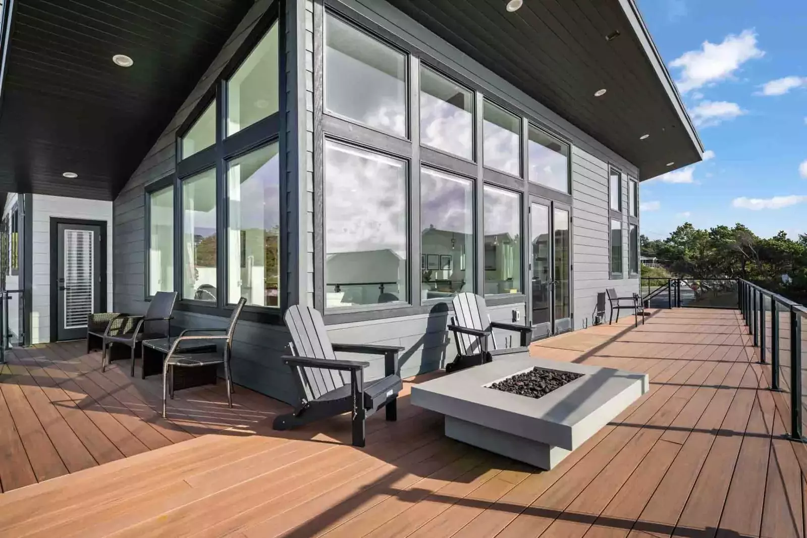 There is plenty of seating on the deck.