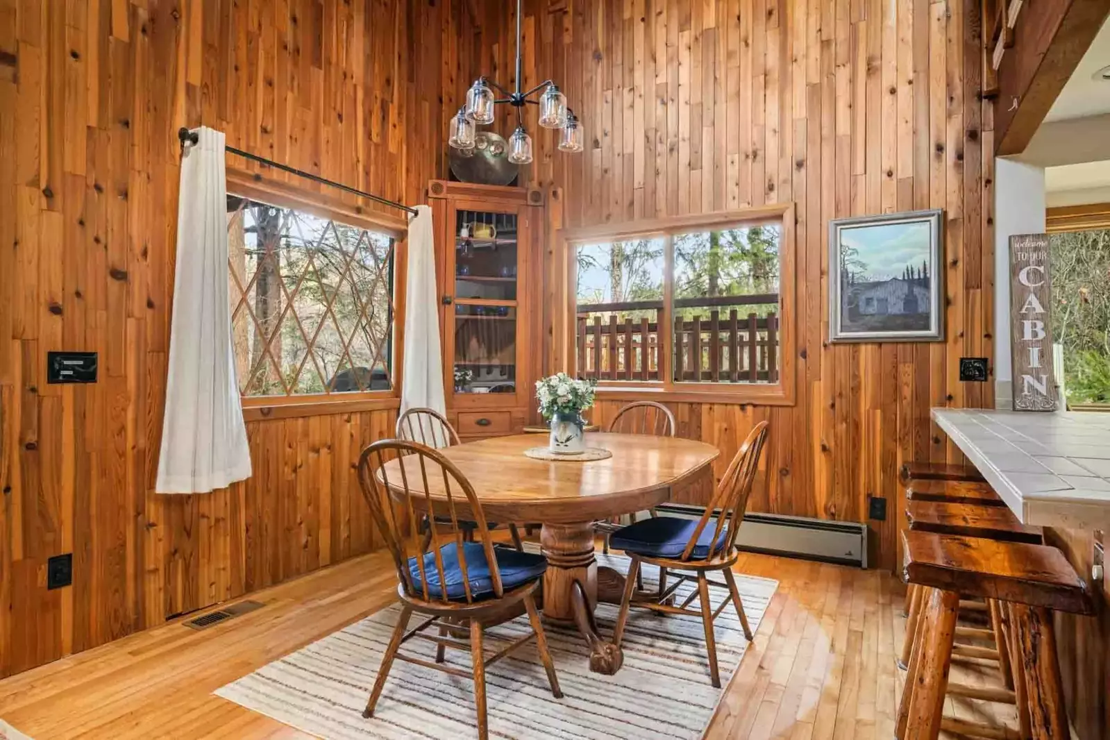 This dining area is designed and decorated with great care. Each room has its own personality.