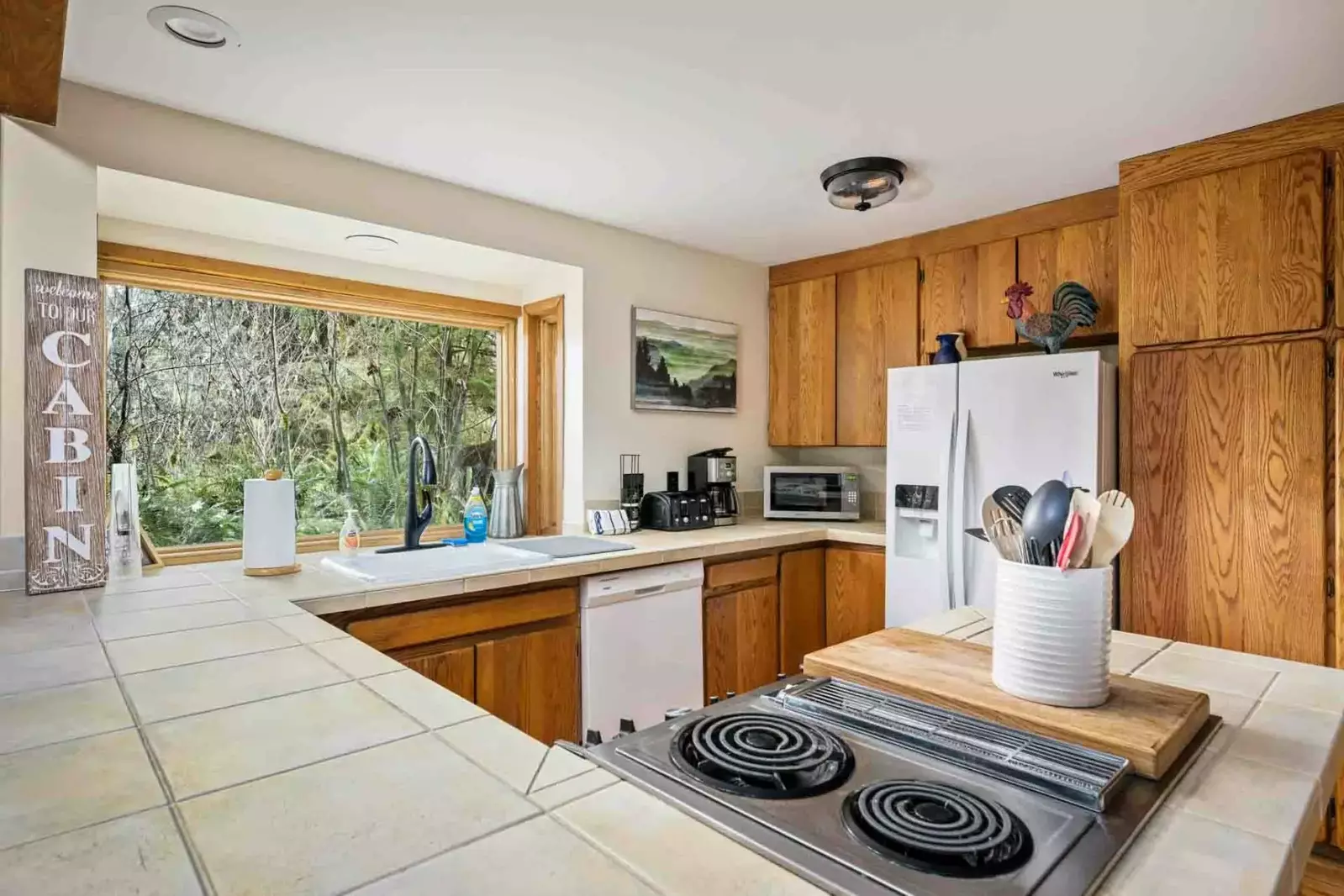 The kitchen is spacious and efficient. Perfect place to prepare a family meal.