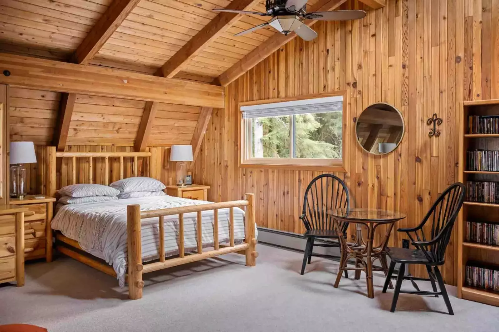 Enjoy watching a movie from Crystal Creek Cabin's library or bring your own favorites from home!