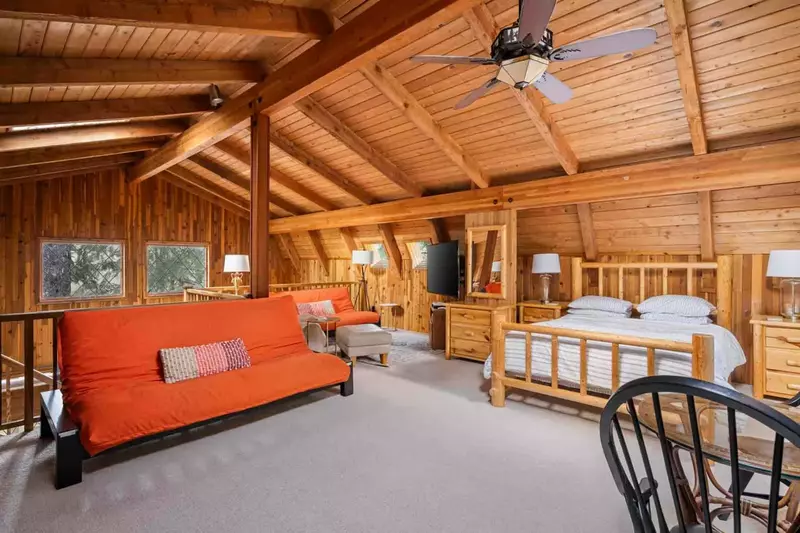 The loft bedroom is also a fun place to hang out.