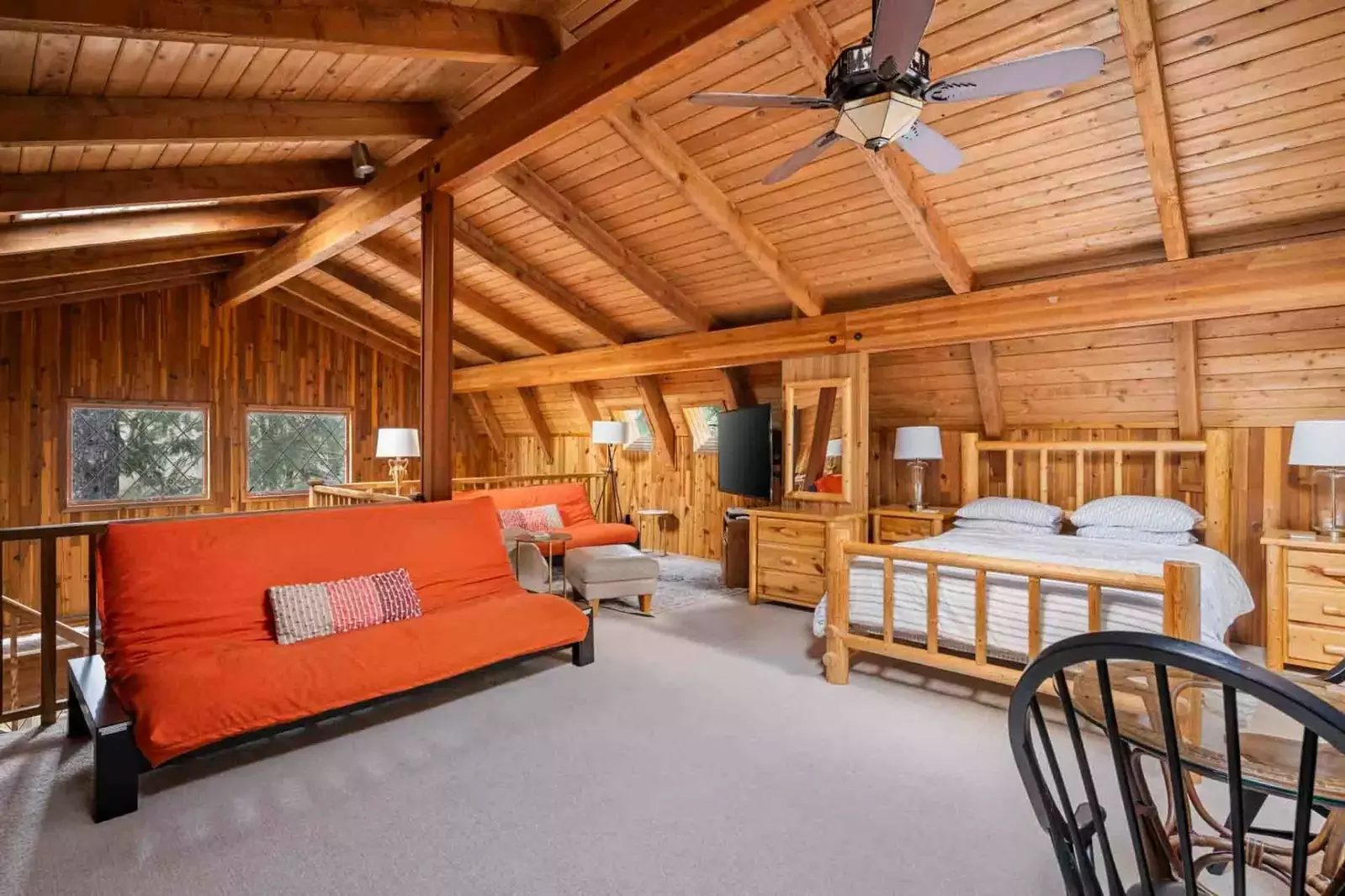 The loft bedroom is also a fun place to hang out.