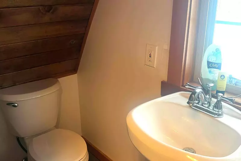 Snowball House has one full bathroom and one half bathroom.