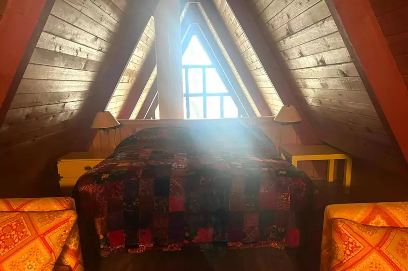 The loft room is charming and relaxing.