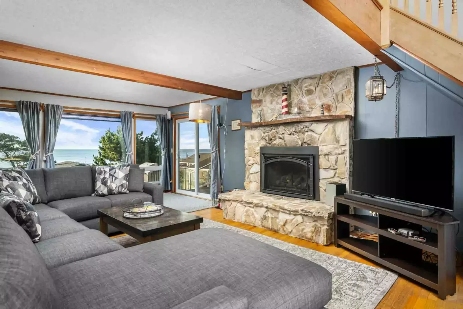 The couch is large and very comfy.