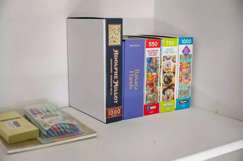 There are also puzzles available for a fun evening activity.