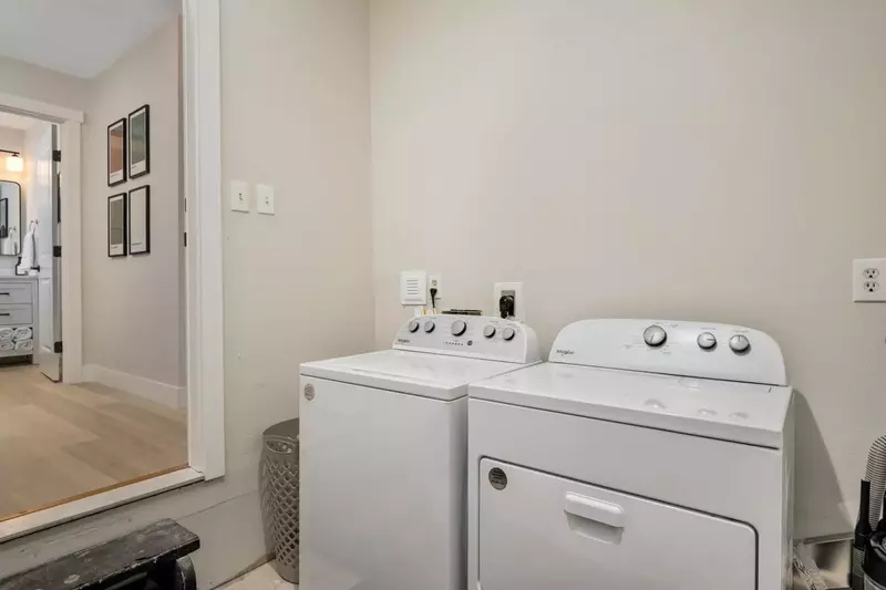 This rental has an up to date washing machine and dryer for guest use.