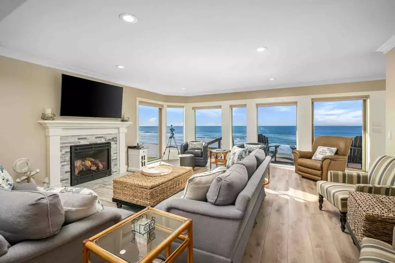 Watch you favorite movies, shows, and sports on this smart tv while relaxing in front of a cozy fire.