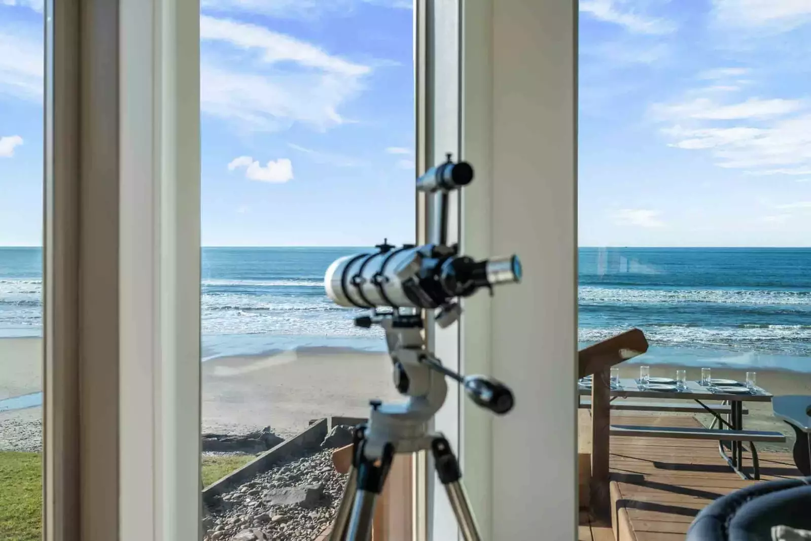 This rental has a telescope. Perfect for whale watching!