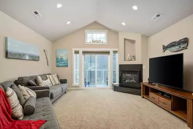 Watch you favorite movies, shows, and sports on this smart tv while relaxing in front of a cozy fire.