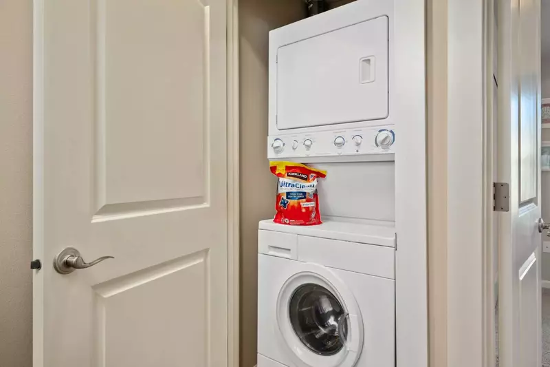 This rental has an up to date washing machine and dryer for guest use.