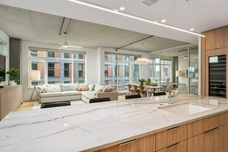 The Pinnacle is a spacious condo filled with comfortable seating and state of the art appliances.