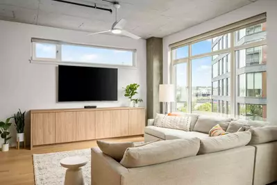 Watch you favorite movies, shows, and sports on this smart tv after a day exploring Portland.