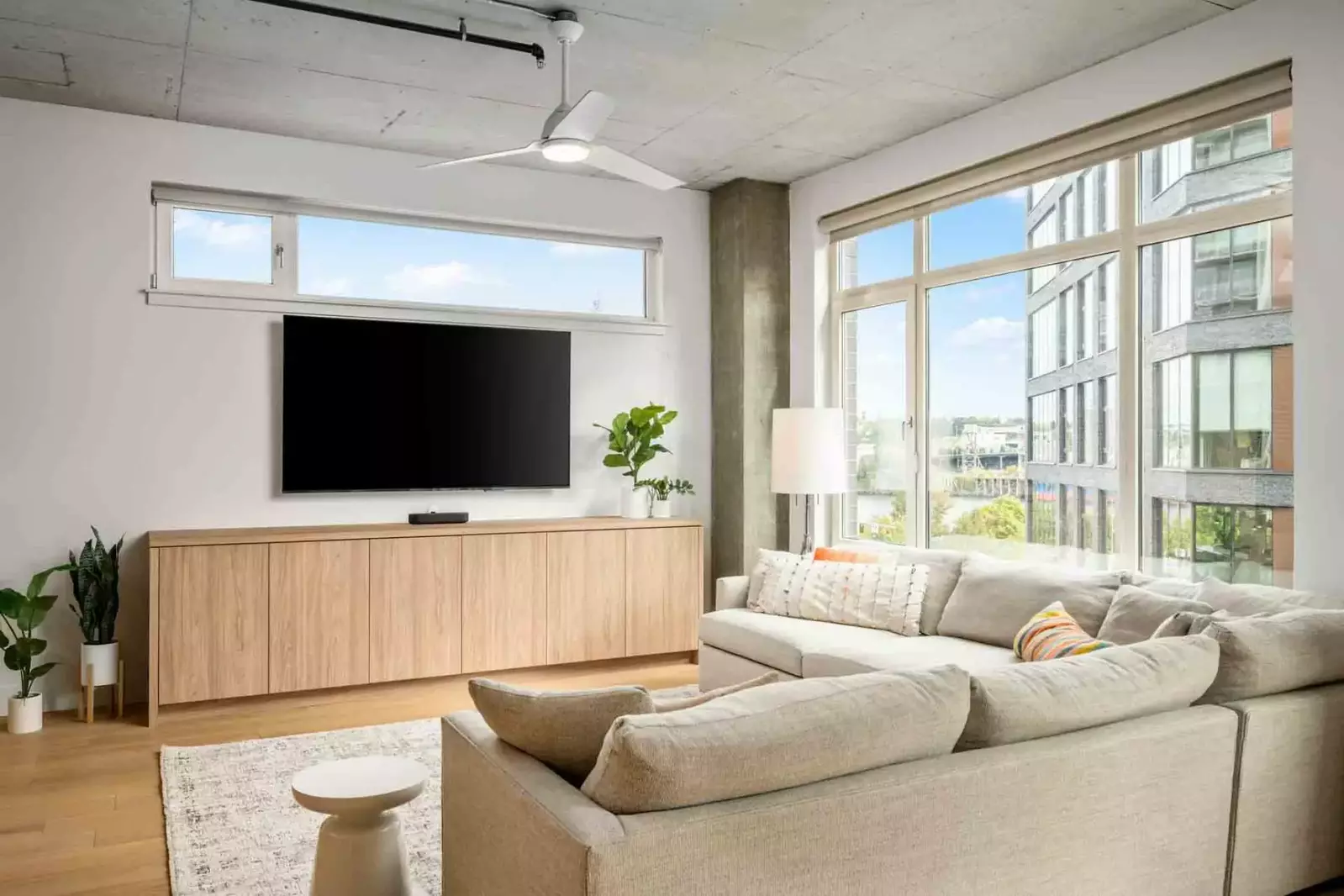 Watch you favorite movies, shows, and sports on this smart tv after a day exploring Portland.