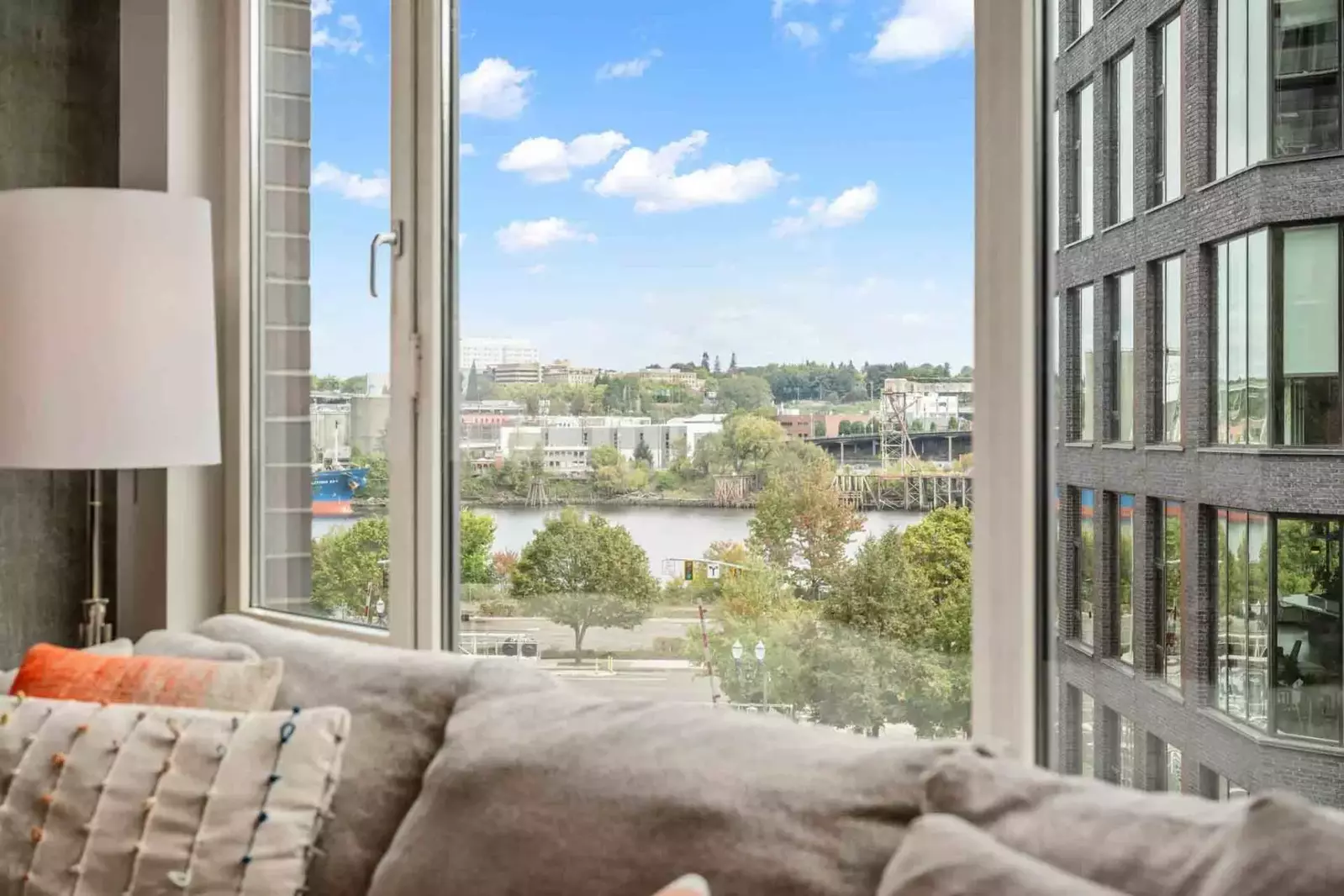 Enjoy beautiful views of Portland and the Willamette River.