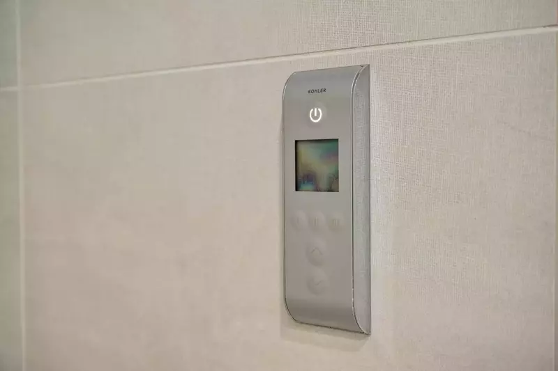 This shower is large, state of the art, and has excellent water pressure.