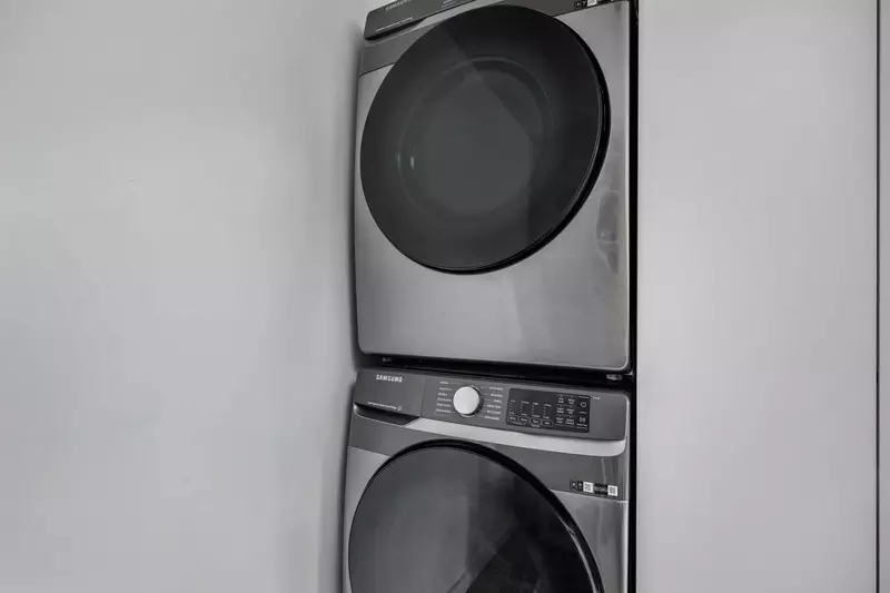 This rental has an up to date washing machine and dryer for guest use.